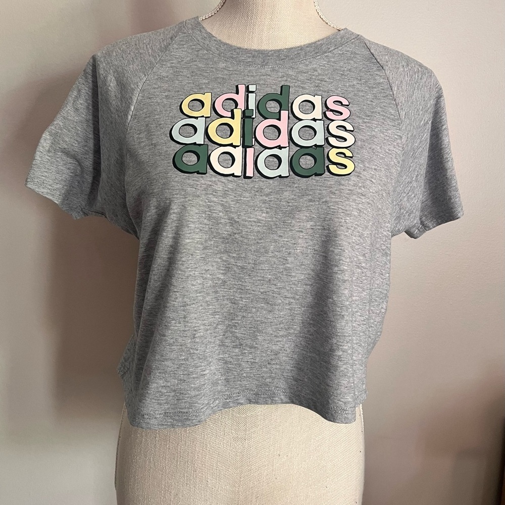 Adidas Women's Gray Graphic Tee
